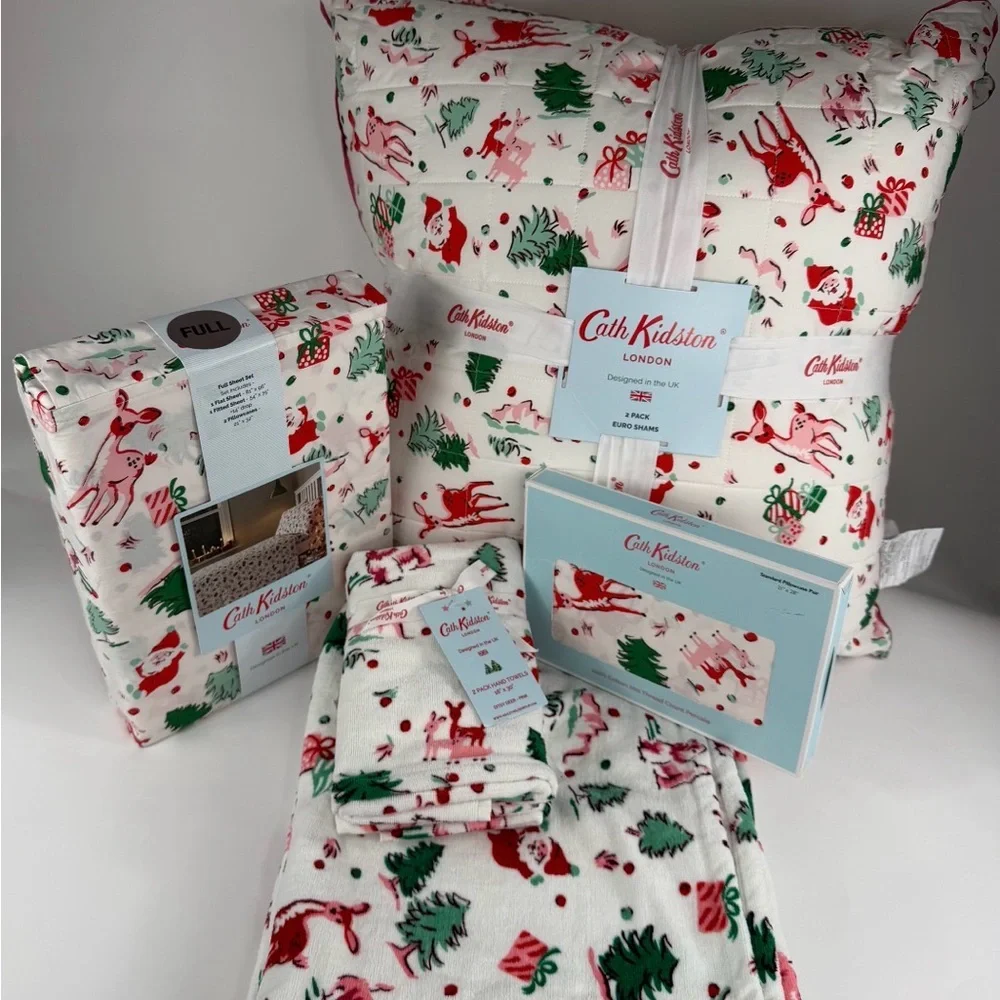 Cath Kidston Ditsy Deer Pink 12 PC Christmas Bundle ~ Precious NWT ~ Full